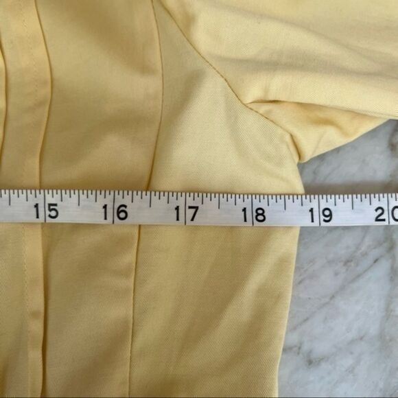 TALBOTS Women's Thin Jacket Top Sz 10P Yellow Button Long Sleeve Cotton Blend - Picture 5 of 6
